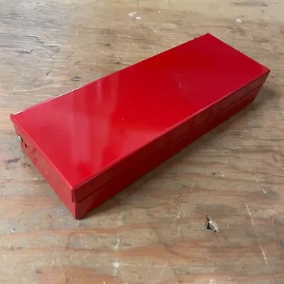 Small Red Metal Friction Lock Tool Box 7 1/4  X 2 1/2  X 1  (SM-BOX) • $18.99