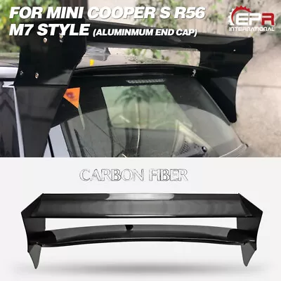 For Mini Cooper S R56 M7 Style Carbon Fiber Roof Spoiler (Aluminmum End Cap) • $724