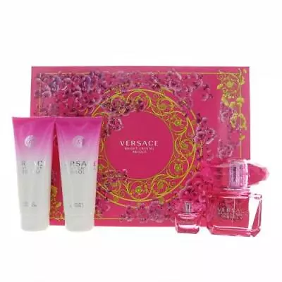 Versace Bright Crystal Absolu 4 Piece Gift Set With 3.0 Oz By Versace NEW For • $80.27