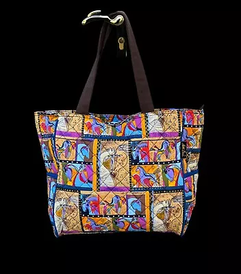 Laurel Burch Horse Collage Large Quilted Tote Handbag • $12.99