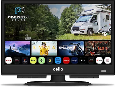 Cello 16 Inch Smart 12v TV WiFi 1080p Freeview Play Bluetooth CARAVAN HGV TV • £189.99