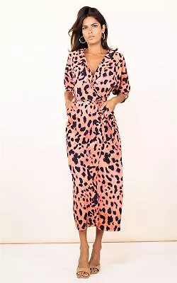 £29.50 • Buy Dancing Leopard Women's Kassidy Dress In Leopard Print Casual Wrap Front Outfit