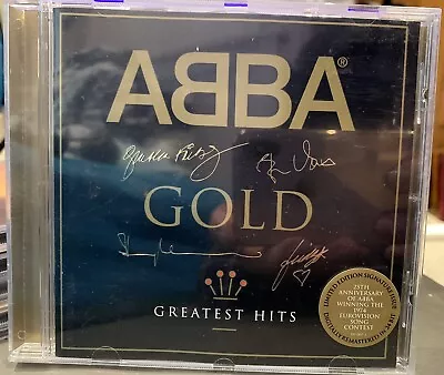 ABBA Gold: Greatest Hits By ABBA (CD 1993) Signature Edition Gold Etched Sleeve • £2.99