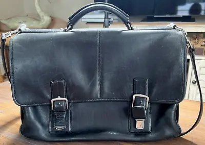 COACH AUTHENTIC Vintage Black Soft Leather Executive Briefcase Case F06455! • $79.22