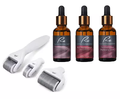 Re Derma Roller All In One Set + Ceramide Serum + Multi-Peptide Serum + Trane... • $89.99