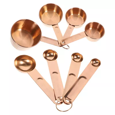 1 Set Copper Measuring Cups Of Measuring Spoons And Cups Stainless Steel • £15.99