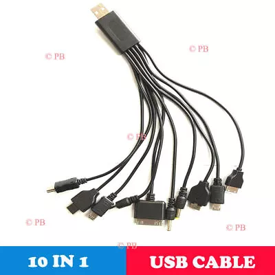 10 In 1 Multi Function Mobile Phones Game Pin USB Charger Cable Universal • £3.19