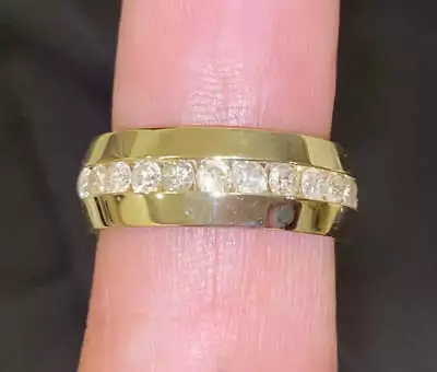 10k Yellow Gold 1.10 Carat Natural Diamond Wedding Band Bridal Engagement Ring • $550