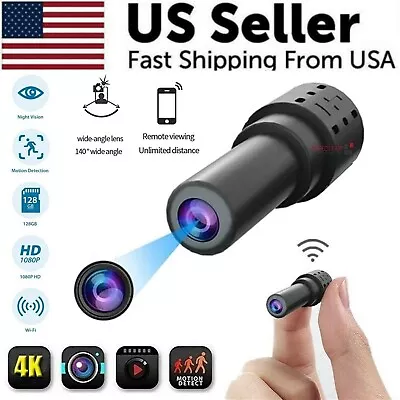 WiFi Wireless Spy 4K Mini Camera Pinhole DIY Hidden HD Screw IP DVR Nanny Cam • $18.95