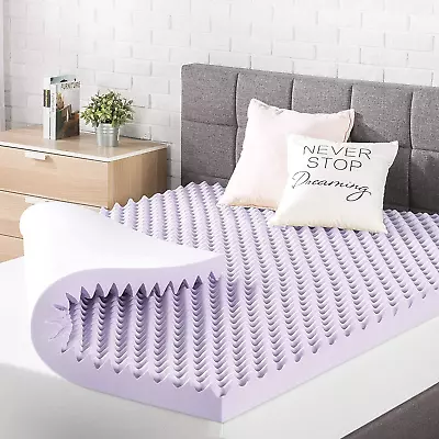 3 Inch Egg Crate Memory Foam Mattress Topper With Soothing Lavender Infusion Ce • $184.99
