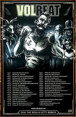 VOLBEAT Seal The Deal & Let's Boogie Ltd Ed RARE Tour Poster +BONUS Metal Poster • $34.99
