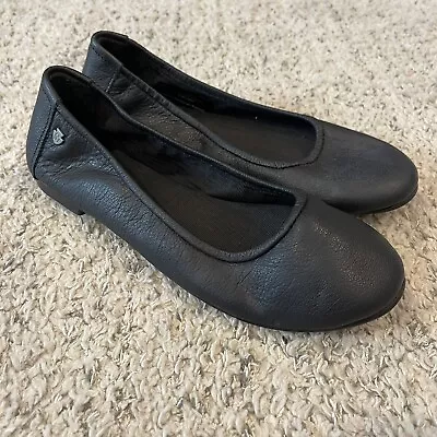 Minnetonka Moccasin Anna Ballet Flats Black Leather Womens Size 7 • £41.34