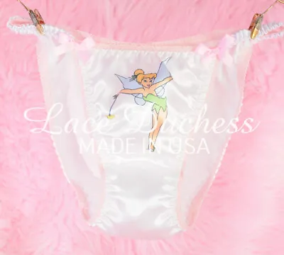 VTG 80s Sissy SATIN Fairy Princess Classic Sissy White String Bikini Panties • $19.99