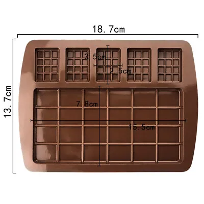 £2.59 • Buy Silicone Chocolate Bar Mould Shapes Candy Baking Cake Ice Cube Tray Jelly Mold 