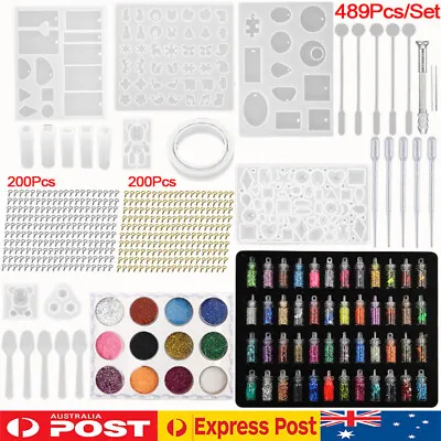 489PCS Silicone Pendant Mold Necklace Jewelry Resin Mould Epoxy Casting Craft AU • $29.99