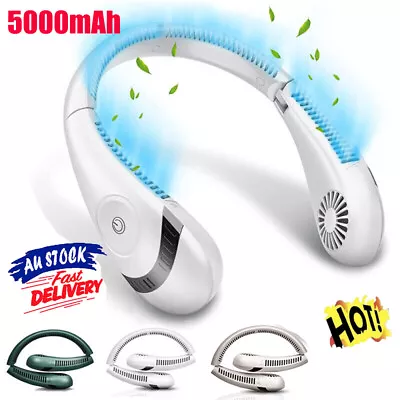 $23.99 • Buy Mini Neck Fan Bladeless Hanging Air Cooler USB Rechargeable Portable Personal