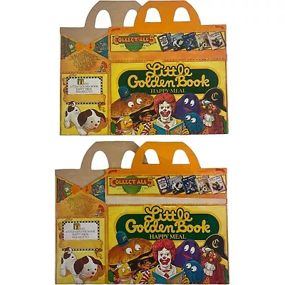 Vintage 1987 McDonalds Happy Meal Box Little Golden Books 2 Ronald Grimace • $12