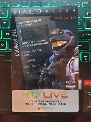 Halo Reach Spartan Recon Helmet Xbox 360 DLC Bonus Content Addon • $9.75