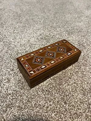 Mosaic Jewelry Box  - 2 & 1/2  X 6  X 1 & 1/2  - Dark Brown • $25