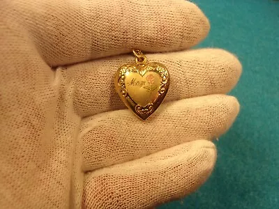 Near Mint Condition Yellow Gold Filled ( Mom ) Heart Locket & Gp Rope Necklace • $41.75