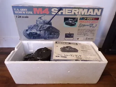 Vintage 80's Nikko Japan R/C 1/24 M4 Sherman Tank MIB Taiyo Tyco • $133.99