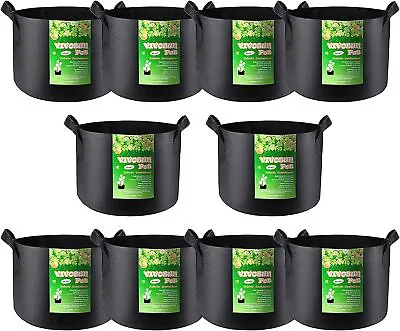 VIVOSUN 10/20 Pack Planting Grow Bags Fabric Pot Nursery Soil Nonwoven W/ Handle • $21.59