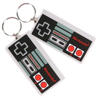 £5.99 • Buy 3D NES CONTROLLER RUBBER KEYRINGS X2 Nintendo Retro 80's Video Game Novelty Gift
