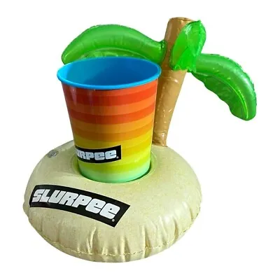 7 Eleven Slurpee Cup W/2 Limited Edition Inflatable Koozies Unicorn & Palm Tree • $19.99