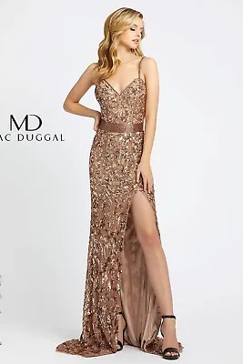 New Mac Duggal 4961 Dress Cap Gown Size 12 Mocha MSRP: $538 • $320