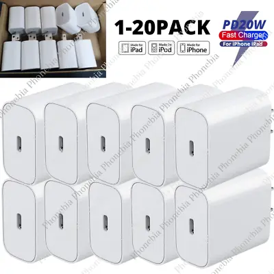 1-20X Bulk Lot For IPhone 14/13/12/11/iPad USB-C Adapter PD 20W Fast Charger US • $8.97