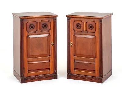 Pair Arts And Crafts Cabinets Mahogany Nightstands 1900 • $1240