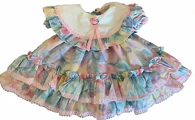 Vintage Girls Martha’s Too Frilly Lace Ruffle 80’s Baby Dress Size 6-9 Mo • $22.75