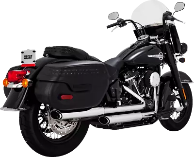 Vance & Hines Twin Slash 3  PCX Chrome Mufflers For 2018-23 Harley Softail FLHC • $749.99
