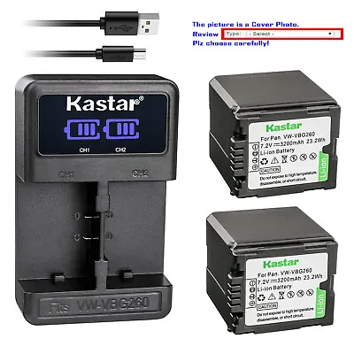 Kastar Battery LCD Dual Charger For Panasonic VW-VBG260 VW-VBG260-K VW-VBG260PPK • $48.99