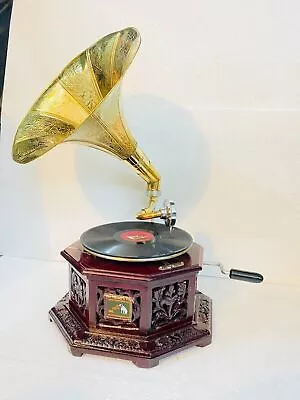 New Designer Gramophone Vinyl Player Wind Up Record Gramophone Working Phonograp • $579.46