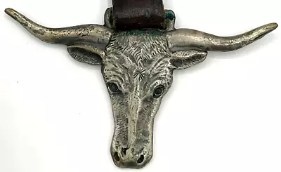 Vintage Metal Long Horn Steer Pocket Watch Fob Cowboy Country Ranch • $74.95