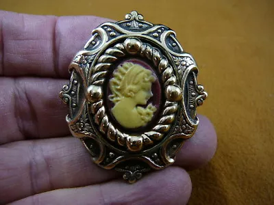 (CT5-11) Tiny Hair Band LADY BURGUNDY CAMEO Pin Pendant Jewelry • $28.99