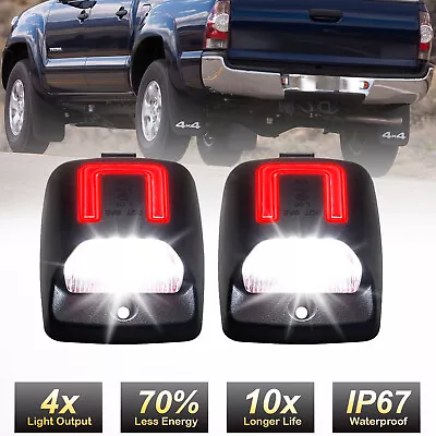 2X LED License Plate Light Lamp White+Red For Toyota Tacoma 05-15 Tundra 2000-13 • $16.82