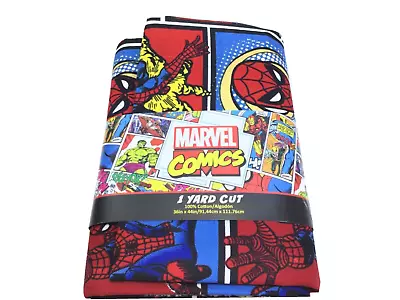 Disney Marvel Comics 1 Yard Cut 100% Cotton Fabric 36 X44  Amazing Spider-Man • $12.33