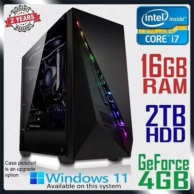 Intel Core I7 Quad-Core NVidia GeForce 16GB RAM 2TB Gaming Computer Desktop PC • $1009