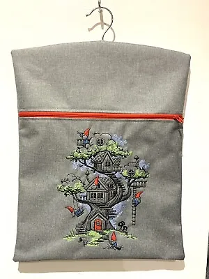 Hand Made Waterproof Peg/Hanging Storage Bag Zipped 12½ X16  LG Gnome Treehouse • £6.95