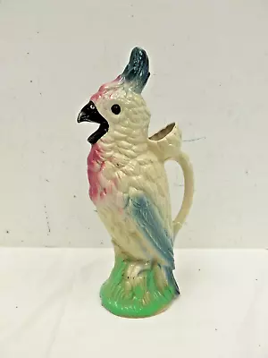 Vintage Majolica Parrot Perroquet Bird Ceramic Water Pitcher Jug England Art 14  • £50