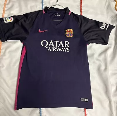 Barcelona 2016-17 Original Away Shirt Football Nike Dri-Fit Jersey Youth Size S • $16.68