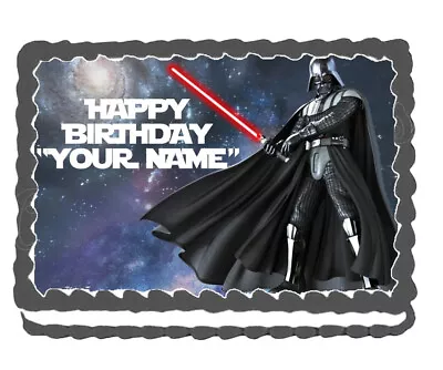 Darth Vader Star Wars Inspired A4 Edible Icing Sheet Birthday Cake Topper • £7