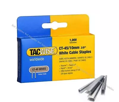 Tacwise Ct45 10mm 3/8 Inch White Cable Tacker Staples (1000 Per Pack) • £7.95