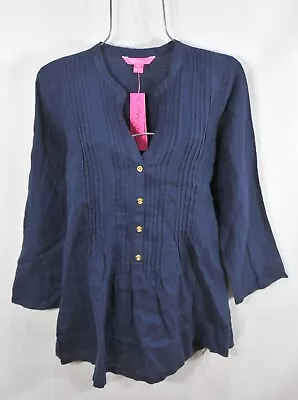 Nwt Lilly Pulitzer Size Medium Sarasota Tunic Top True Navy Wardrobe Staple • $109.98