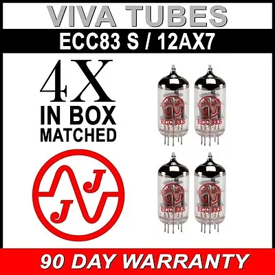 New In Box Gain Matched Quad 4 JJ Electronics Tesla 12AX7 ECC83-S Vacuum Tubes • $80.29