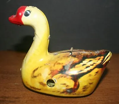 VTG Tin Litho Wind Up Mechanical Goose Duck Toy WORKING CONDITION • $25