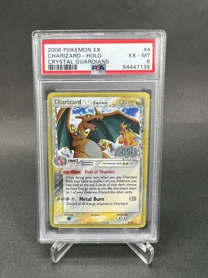 $249 • Buy PSA 6 EX-MT Charizard 4/100 Ex Crystal Guardians REVERSE HOLO Pokemon Card