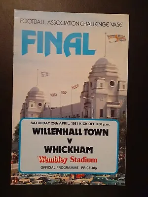 1981 Fa Vase Final Willenhall Town V Whickham • £3.90